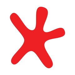 X-ray sign illustration. Vector. Red icon on white background.