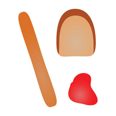 Vector illustration of a toothbrush and a heart on a white background