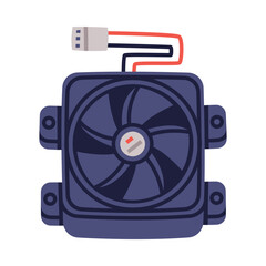 Fototapeta premium Fan-cooled Heat Sink as Personal Computer Accessory and Component for Repair Vector Illustration