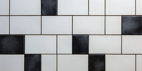Beautifully Randomly Laid Black And White Tile Background Created With The Help Of Artificial Intelligence