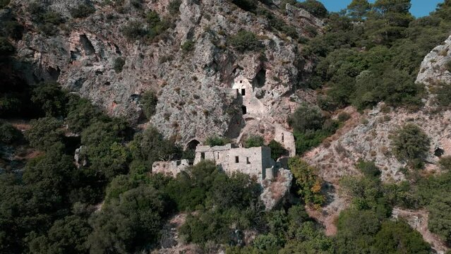 Afkule Ancient Monastery Aerial View 