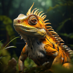portrait of iguana. Generative AI