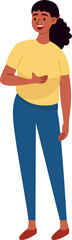 Happy Young Woman Talking Conversation with a Friend, Flat Style Illustration.