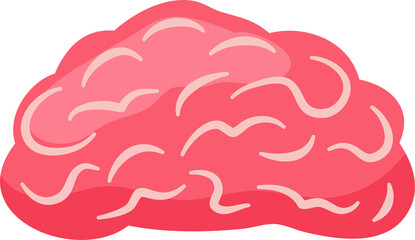 Brain and Idea Flat Style Cartoon Illustration, Mental Health Wellness.