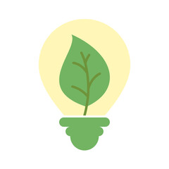 Lightbulb Lamp Eco Nature Environment Isolated Icon Design