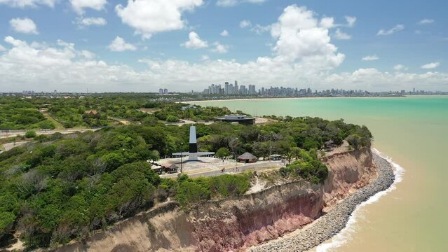 Pontal do Seixas em João Pessoa Visto de Cima com Drone 4k - Paraiba - Nordeste - Brasil
