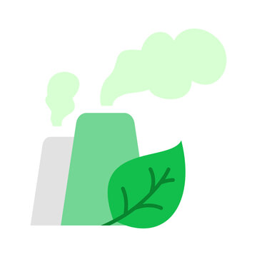 Factory Industry Smokes Nature Environment Isolated Icon Design