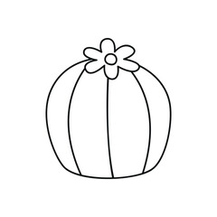 Fototapeta premium Hand drawn linear vector illustration of a cactus