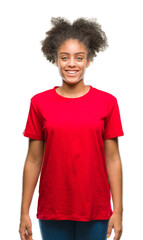 Young afro american woman over isolated background with a happy and cool smile on face. Lucky person.
