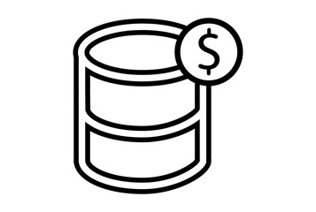 Oil ton money flat icon seo web symbol shape app line sign art