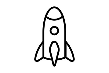 rocket flat icon seo web symbol shape app line sign art