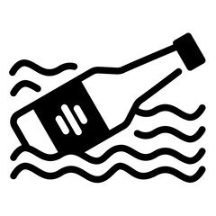 bottle litter in the sea