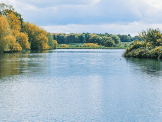 autumn landscape with lake