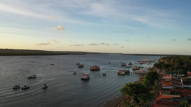 Por do Sol na Praia do Jacar&eacute; em Jo&atilde;o Pessoa com Drone 4k - Para&iacute;ba Vista de Cima - Brasil  