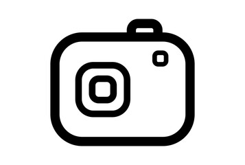 Camera line icon flat UI symbol black minimalistic sign app art