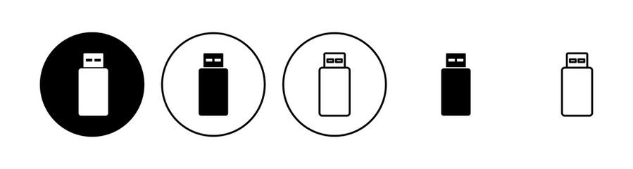 Usb icon set. Flash disk icon vector