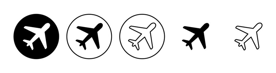Plane icon set. Airplane icon vector. Flight transport symbol. Travel illustration. Holiday symbol