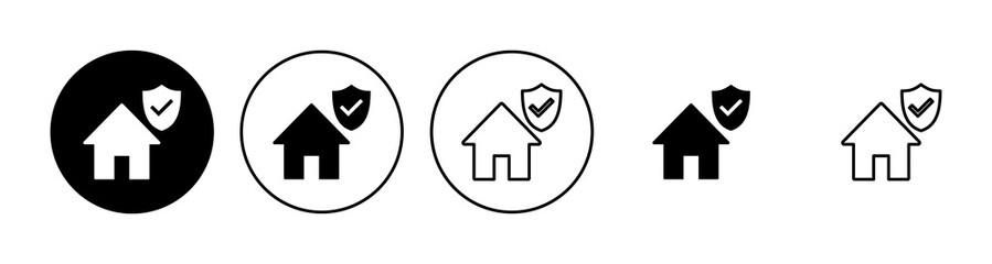 House insurance icon set. house protection icon.