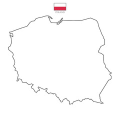 Poland map background. Poland map isolated on white background with flag. Vector illustration map europe
