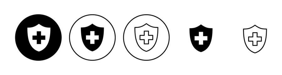 Health insurance icon set. Insurance health document icon