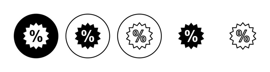 Discount icon set. Discount tag icon.