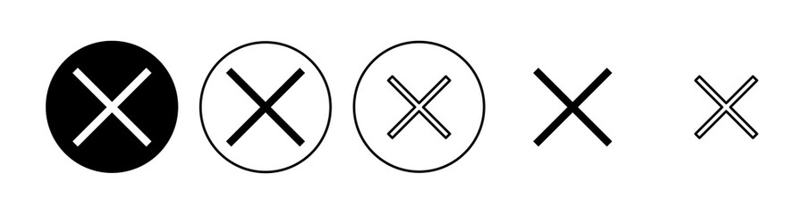 Close icon set. Delete icon vector. cross sign