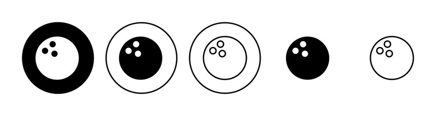 Bowling icon set. bowling ball and pin icon. bowling pins