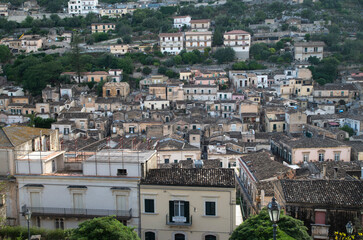 Fototapeta na wymiar The old houses of baroque city Modica, Sicilia, Italy
