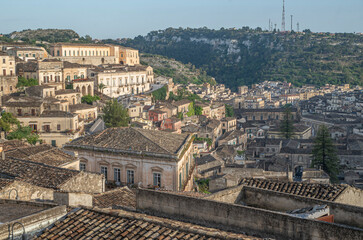 Panorama of baroque city Modica, Sicilia, Italy