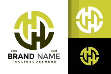 Tripel H monogram business logo design vector symbol icon illustration