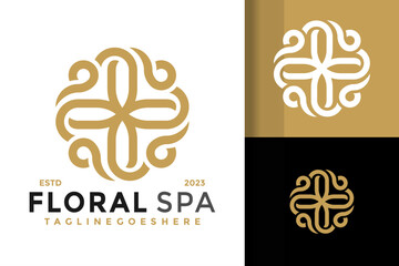 Fototapeta na wymiar Beauty Floral Ornamental logo design vector symbol icon illustration