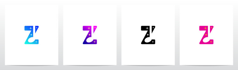 Sparkling Music Note Letter Logo Design Z