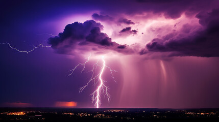 The dynamic and luminous nature of a lightning bolt. 