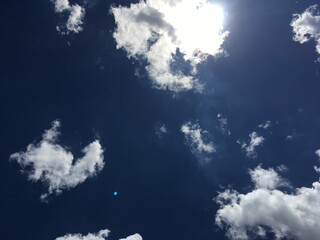 Obraz na płótnie Canvas sky and clouds Blue sky with cloud closeup heart cloud