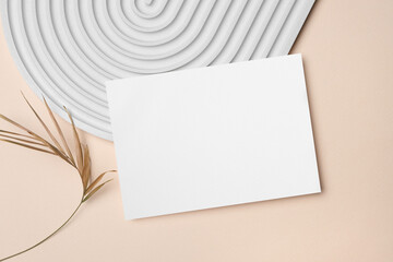 Wedding invitation card mockup with copy space for card design
