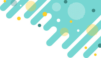 Green with yellow , white modern geometric element  for corner frame  or banner decoration in minimal style,png transparent