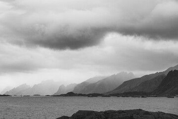 Stormy OceanLandscape in Black and White