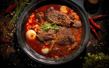 meal of korean beef AI Generative