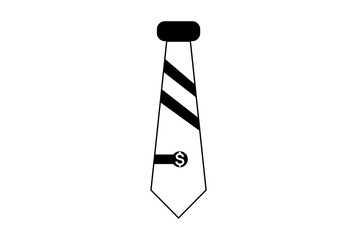 tie flat icon business symbol art black outline sign artwork