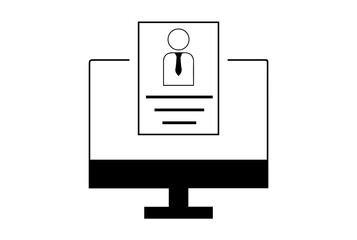 Business ID flat icon business symbol art black outline sign artwork