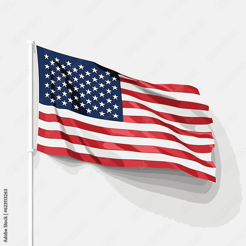 Wall mural american flag vector flat minimalistic isolated illustration