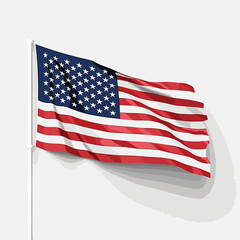 american flag vector flat minimalistic isolated illustration
