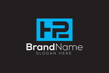 Hydrogen technology H2 logo design vector template