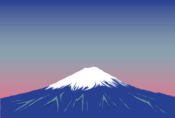 年賀状 朝焼け　富士山