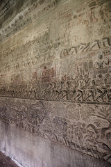 Fototapeta na wymiar Bas relief de Angkor Vat