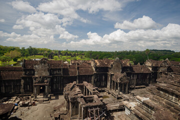 Vue sur la jungle environnante du haut de Angkor Vat