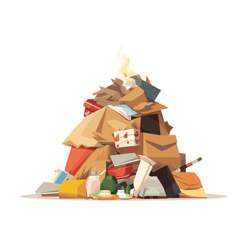 pile of waste vector flat minimalistic isolated illustration