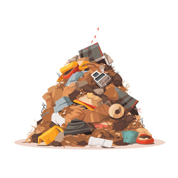 pile of waste vector flat minimalistic isolated illustration