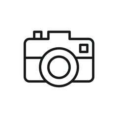 Camera vector icon. Photo camera symbol for website design, web button, mobile app. Photography line icon vector