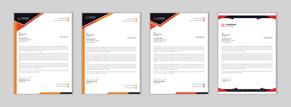 Clean and professional corporate company business letterhead template design with color variation bundle.
Abstract Corporate Business Style Letterhead Design Vector Template. Letterhead design.
